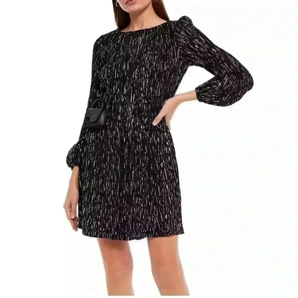 MAJE Women’s 38 (US 6/M) Rocketa Short Pleated Dress in Lurex Print - NWT!! - Picture 1 of 12